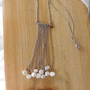Ladies DV Italy - Genuine Freshwater Pearls - 925 Sterling Silver Necklace